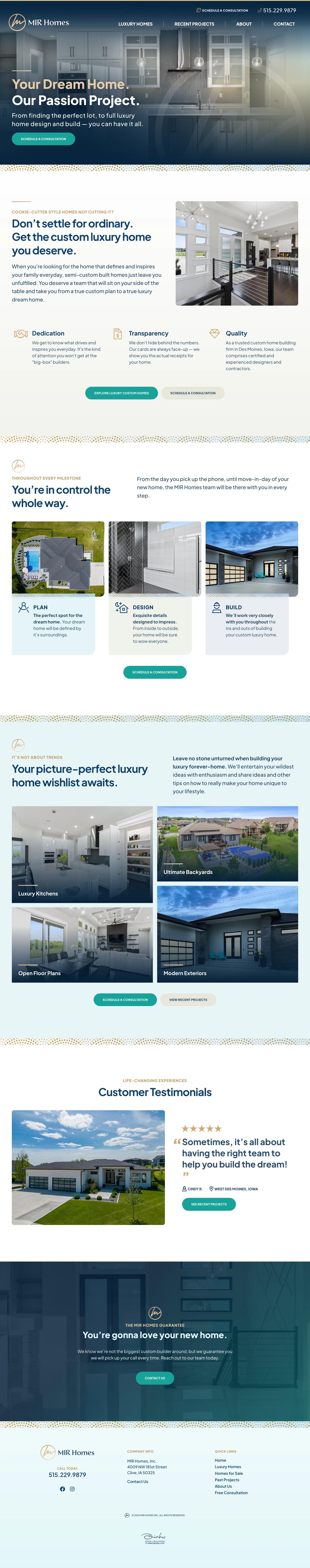 MIR Homes home desktop