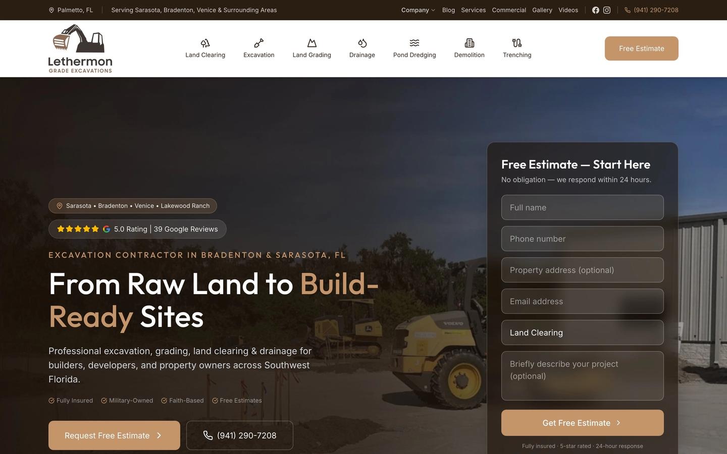 Lethermon Grade Excavations home desktop