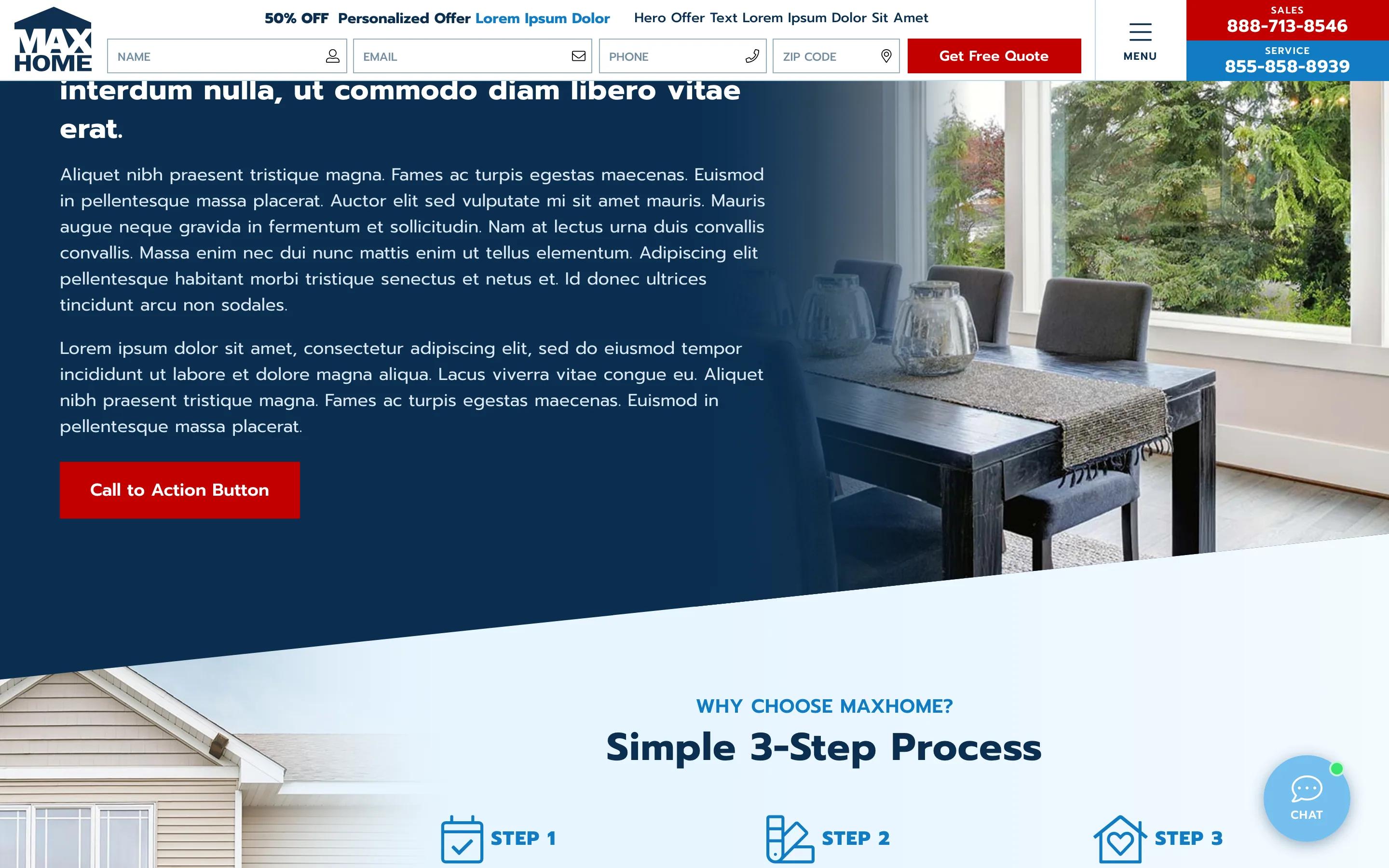 MaxHome service category index desktop — Aenean faucibus nibh et justo cursus