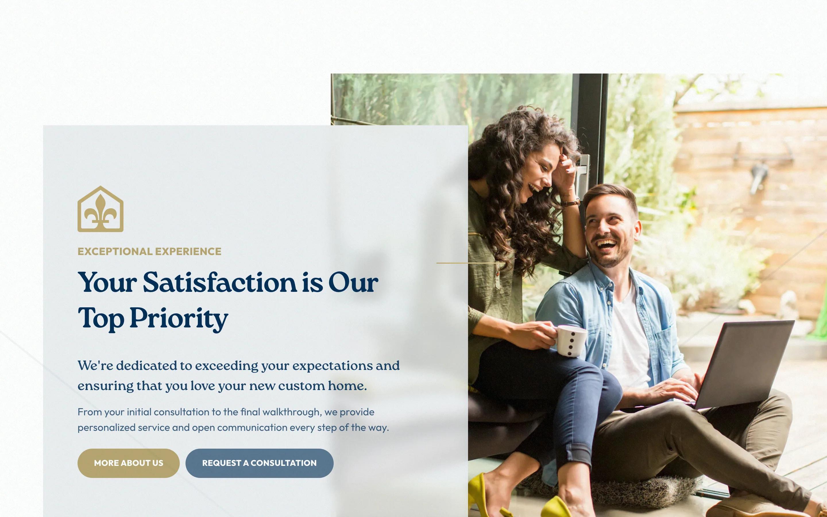 Seel Homes home desktop — Your Satisfaction is Our Top Priority