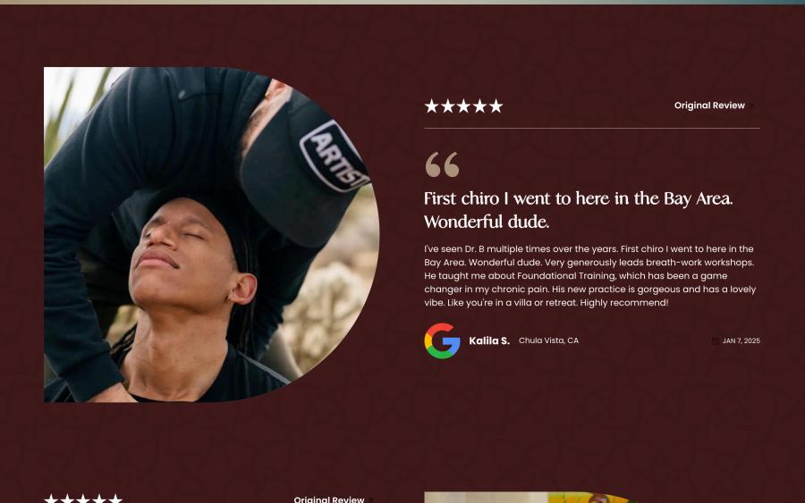 Anam Cara Chiropractic home desktop — First chiro I went to here in the Bay Ar