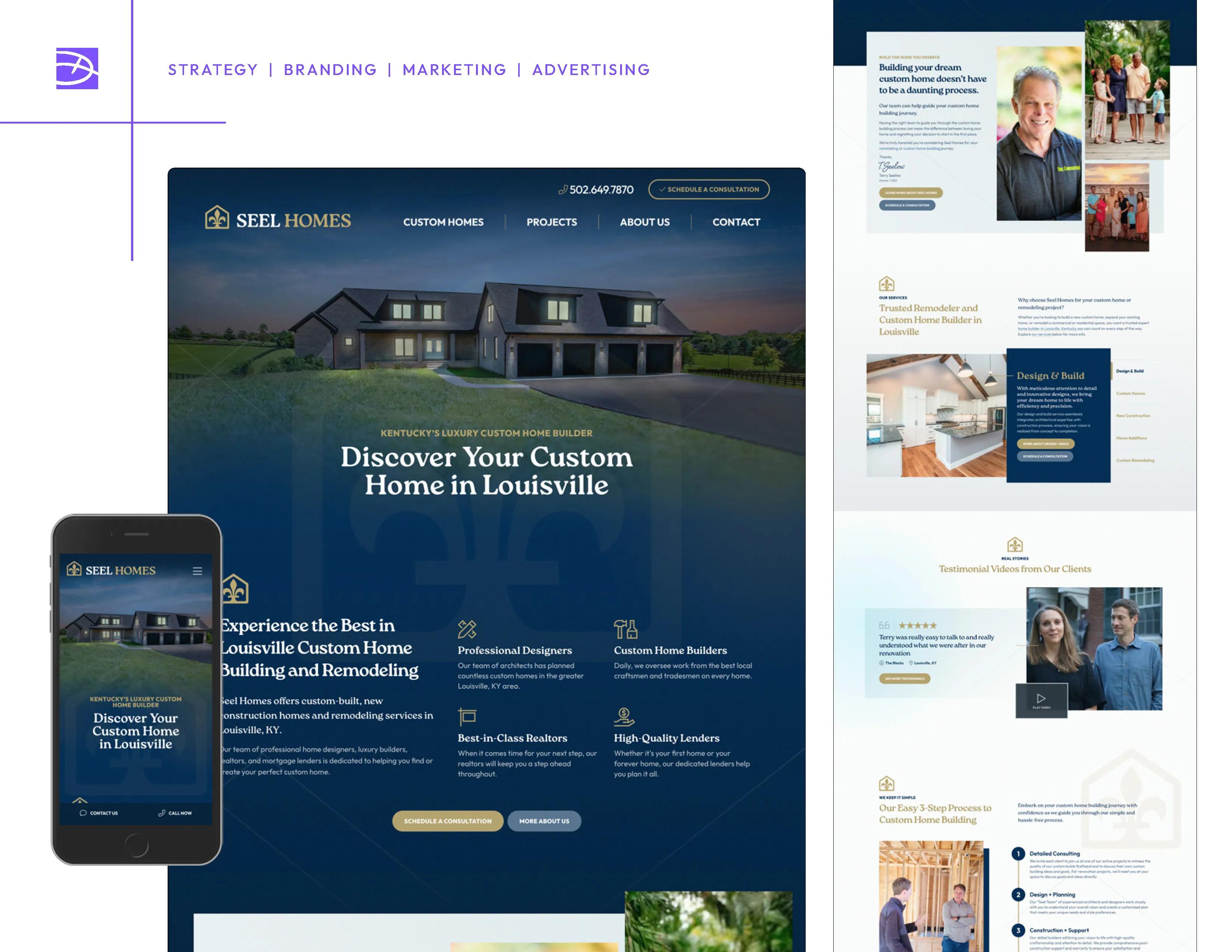 Seel Homes project gallery showcasing completed custom homes and renovations in the Louisville area