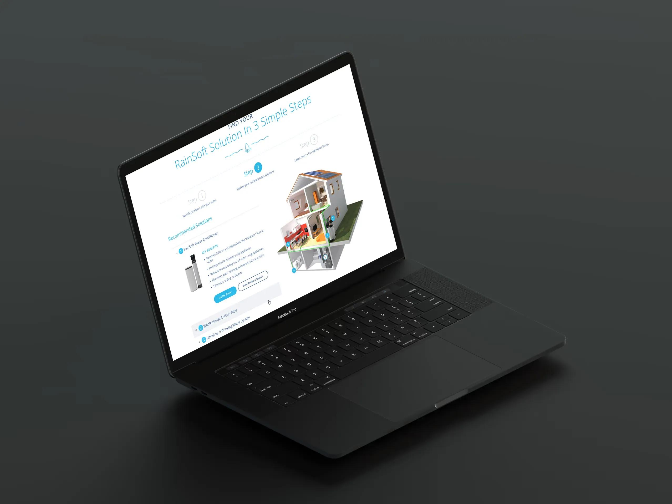 RainSoft product pages displaying water treatment solutions and benefits for homeowners