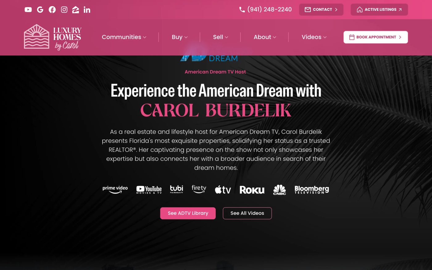 Luxury Homes by Carol home desktop — Experience the American Dream with Carol