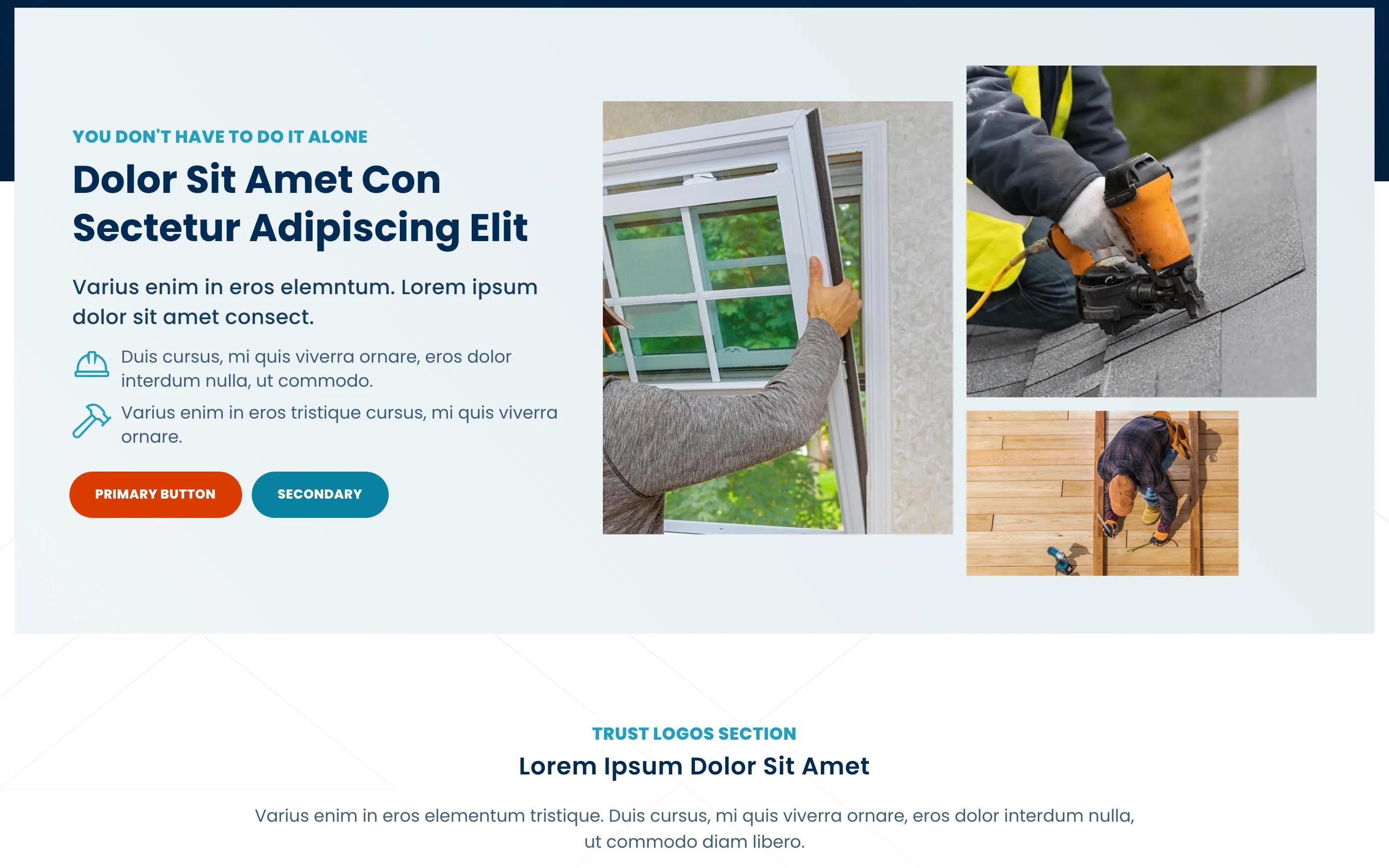 Shiner Exteriors home desktop — Dolor Sit Amet Con Sectetur Adipiscing E