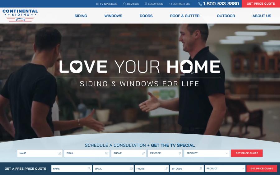 Continental Siding home desktop