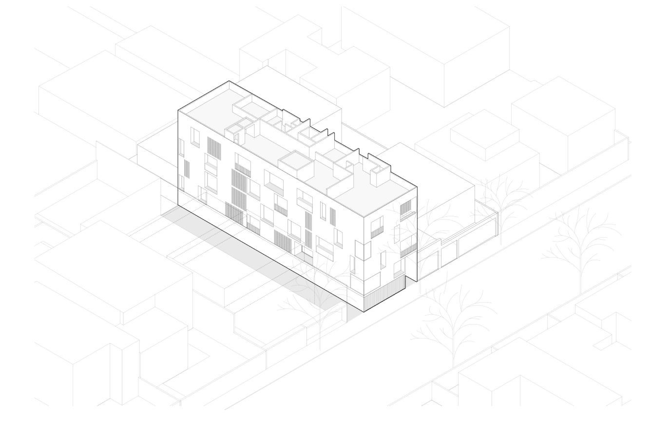 Edificio EHF — Isométrico síntesis