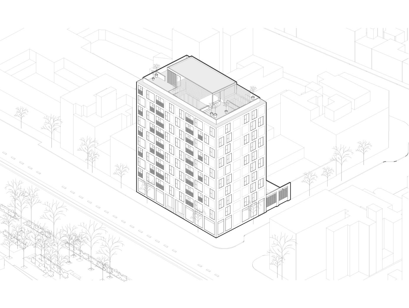 Edificio EGB 139 — Isométrico síntesis