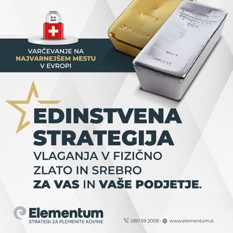 Logotip Elementum, podjetja specializiranega za strategije vlaganja v plemenite kovine, prikazan na čistem svetlem ozadju.