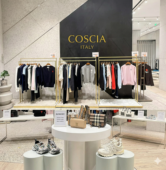 COSCIA Italy retail store featured in a custom ribbon packaging case study
