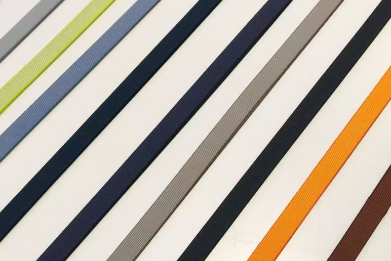 Grosgrain ribbon strips in multiple colors