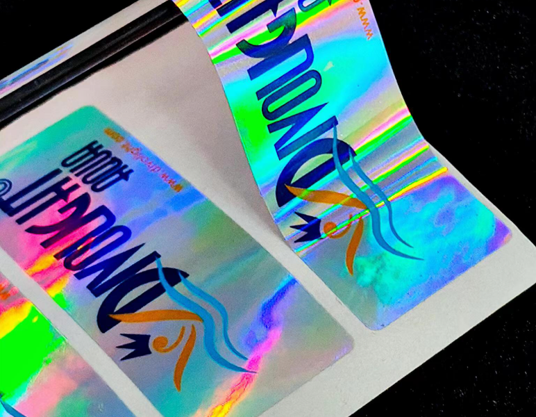 Holographic enhancement silver foil sticker