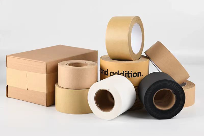 Compostable biodegradable shipping tape on eco packaging
