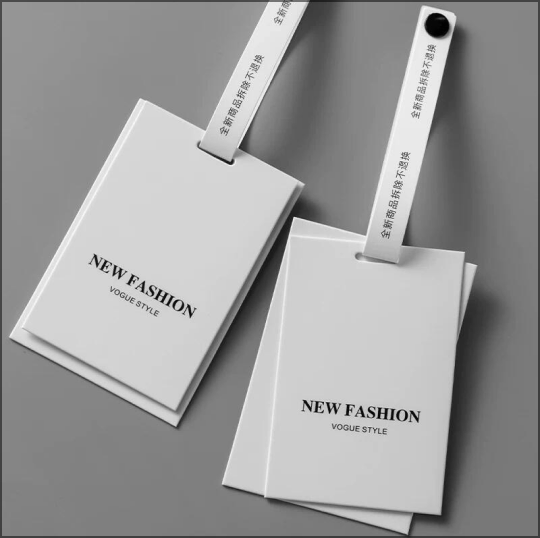 Custom paper hanging tag on product