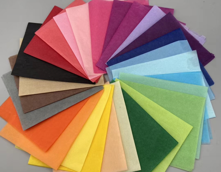 Blue glitter tissue paper swatch fan