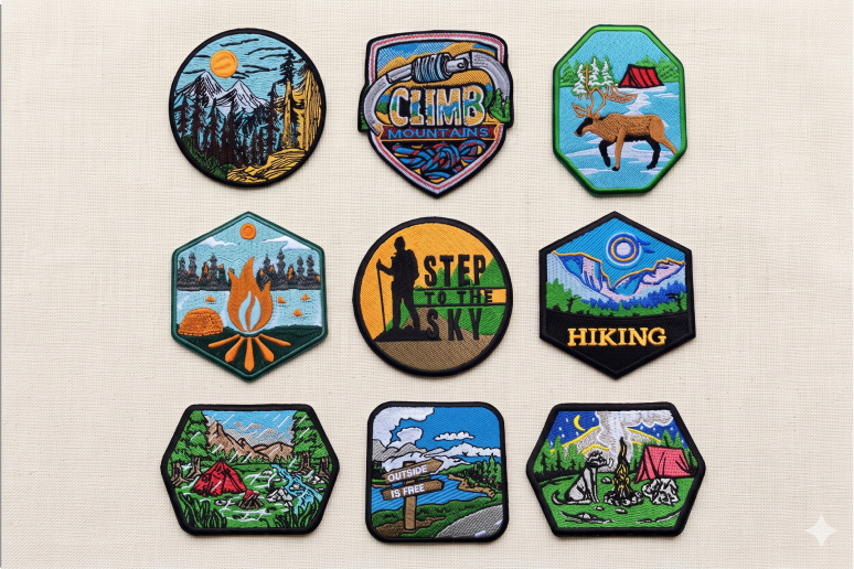 Outdoor themed shaped patch set