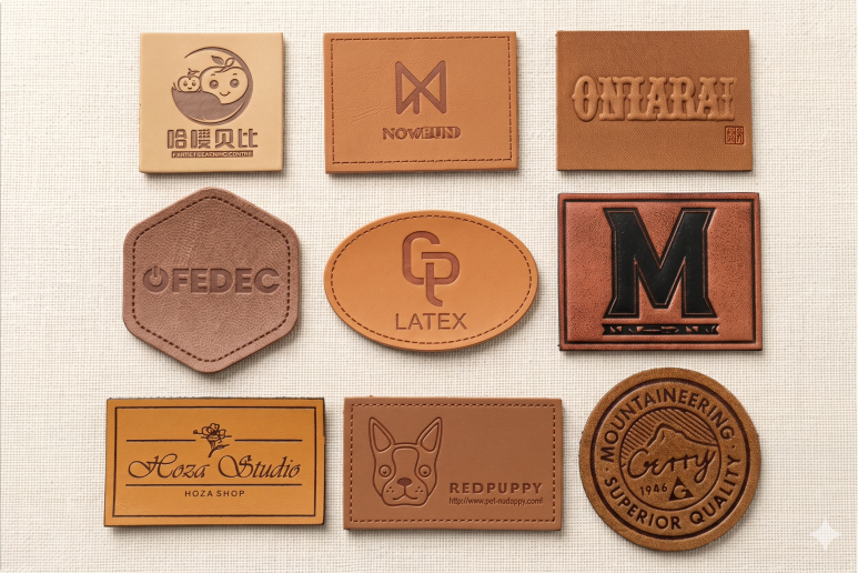 Leather patch grid in multiple sizes and shapes