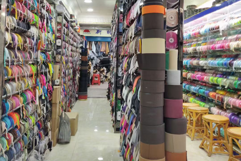 Ribbon stock display in warehouse shelving