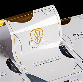 White vinyl product label on bottle packaging