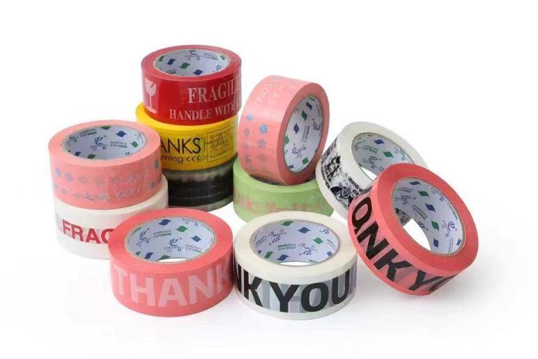 Closeup of water activated kraft paper tape roll
