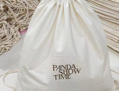 Custom cotton drawstring dust bag with printed logo