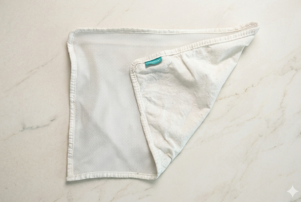 Purcotton reusable cotton mesh pouch front view