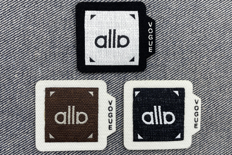 High density woven label material samples