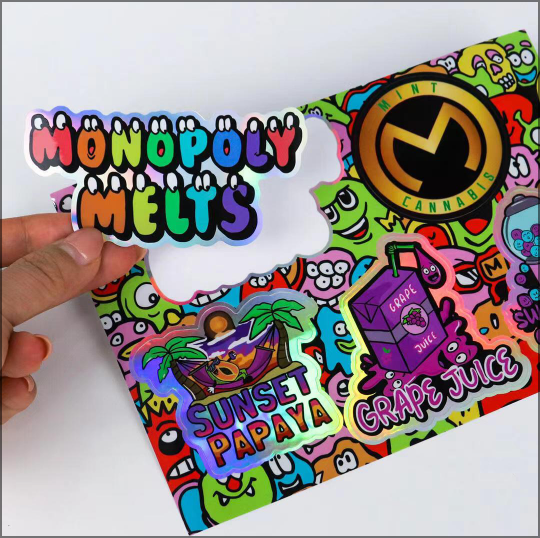 Holographic sticker with light-catching effect