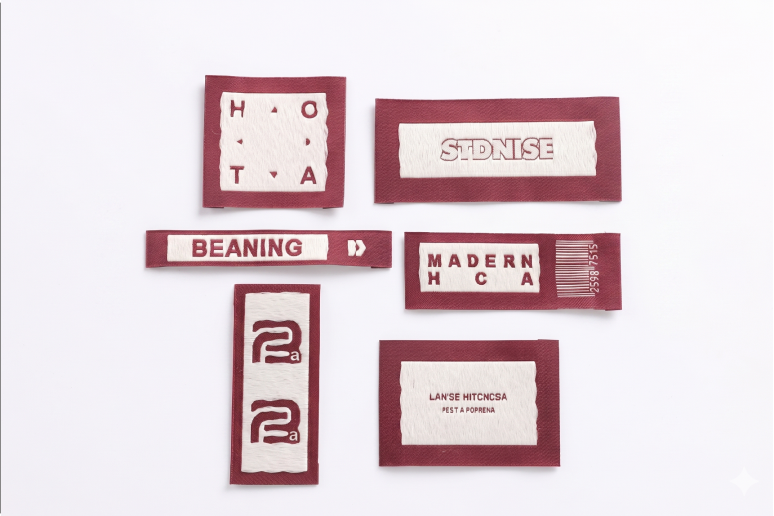 Center fold label options sewn into fabric