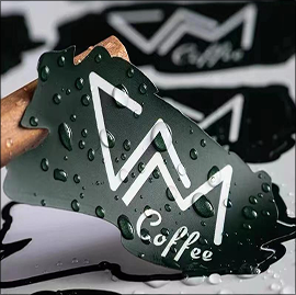 Waterproof custom vinyl sticker with logo print