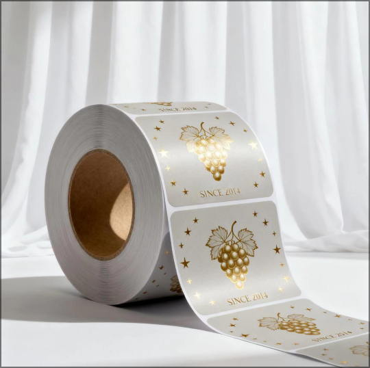 Luxury foil sticker on gift box