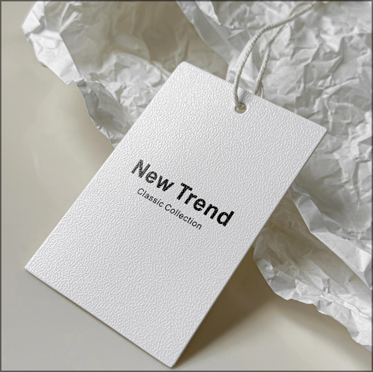 Custom paper tag on clothing