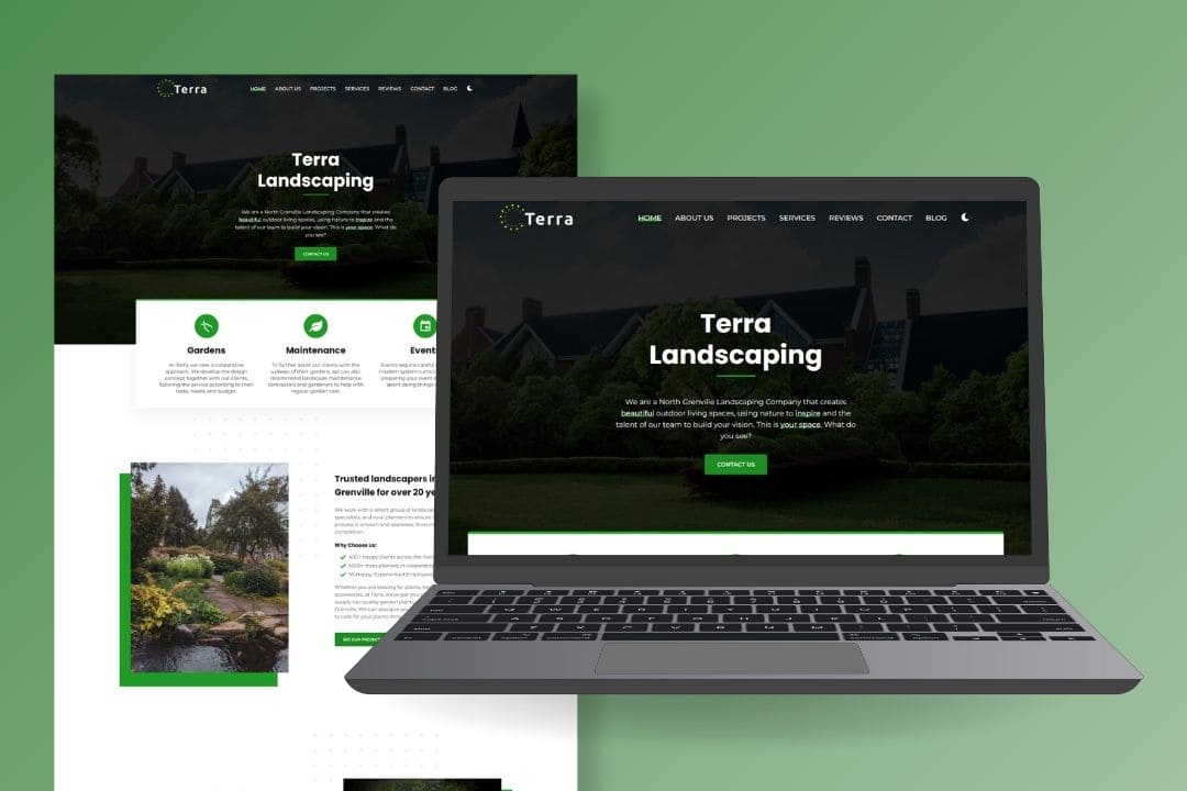 Screenshot of the website Terra Template Kit
