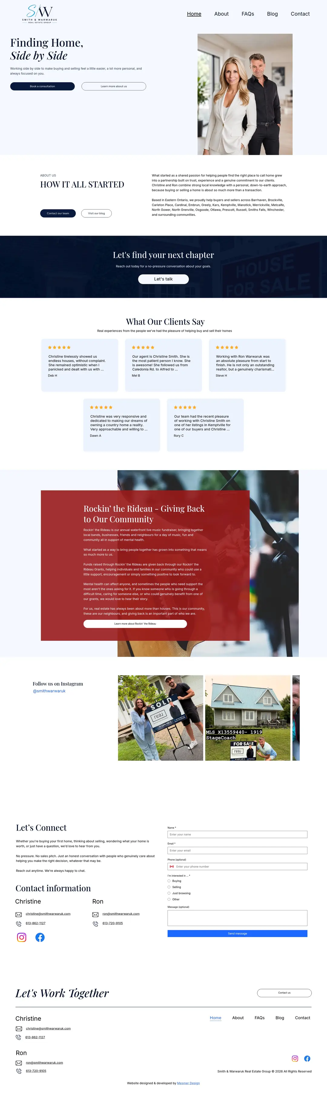 Full-page screenshot of the Smith & Warwaruk Real Estate Group website