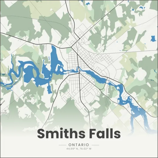 Cartographic art for Smiths Falls