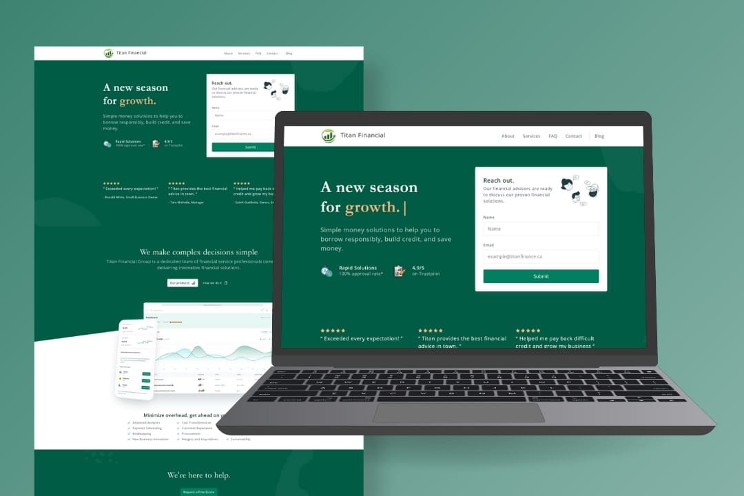 Screenshot of the website Titan Financial