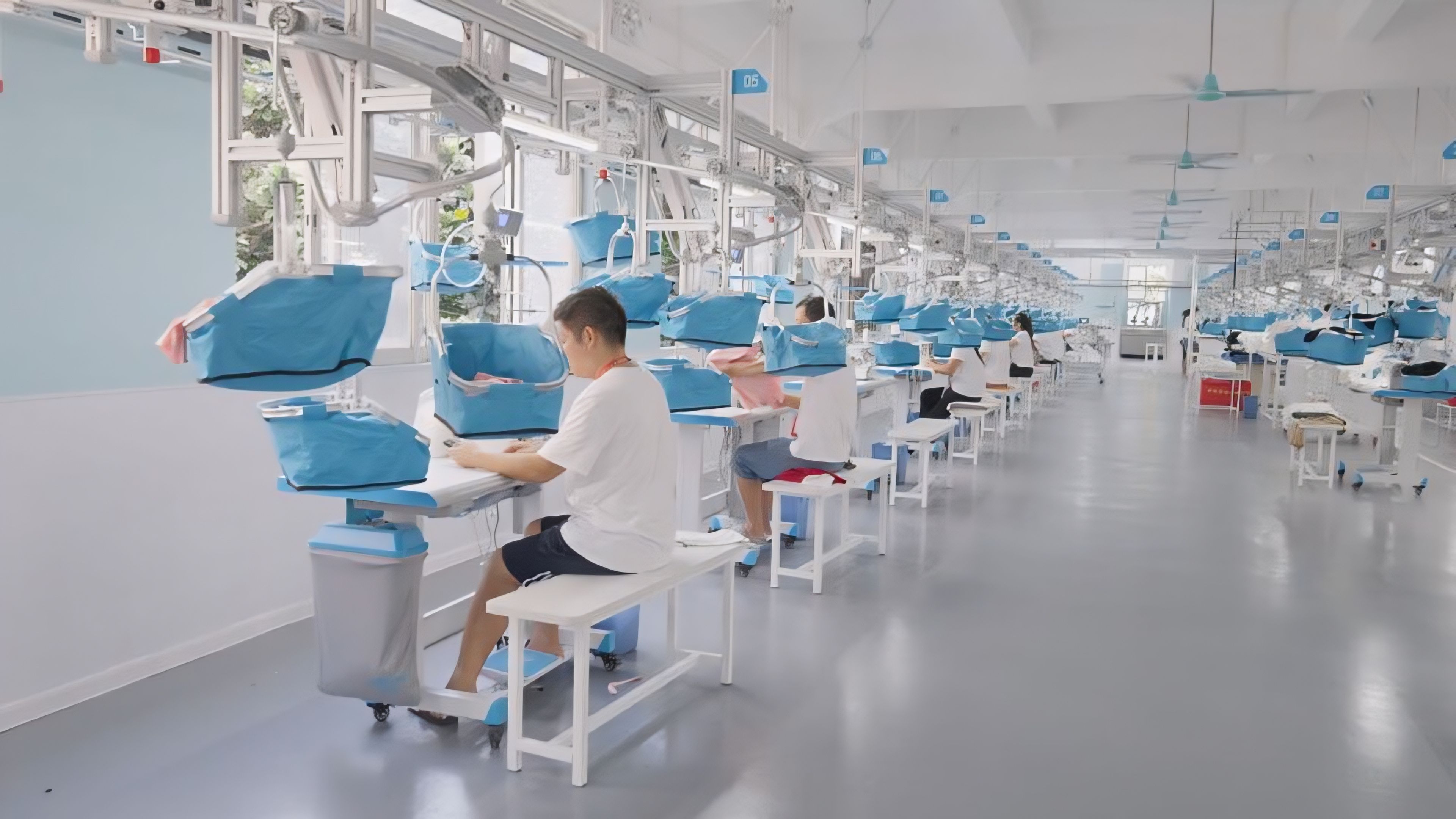 Scene inside a factory