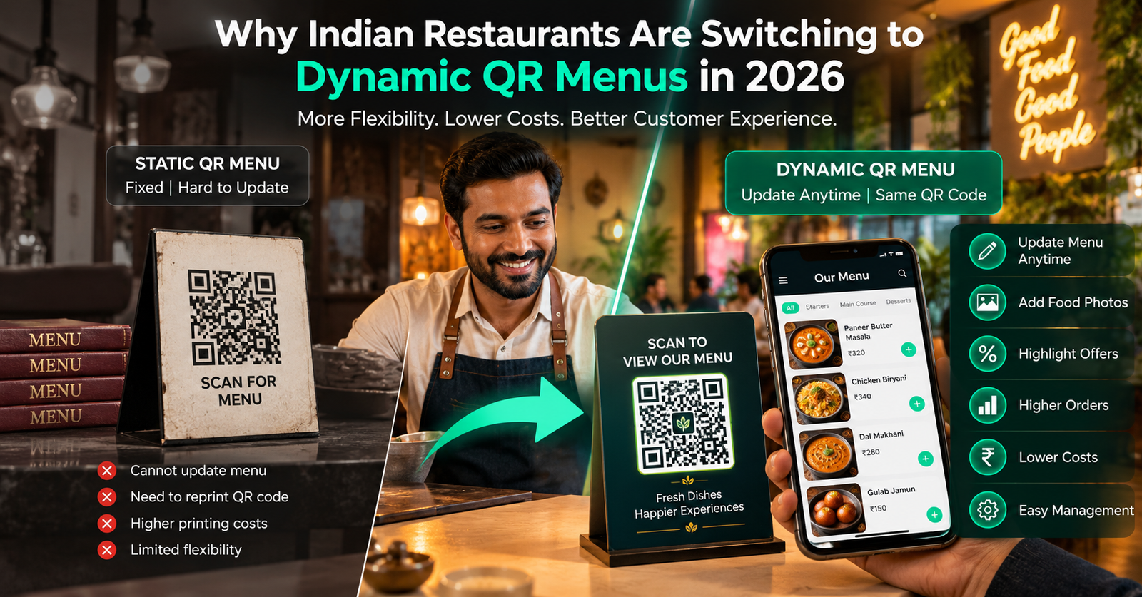 Why Indian Restaurants Are Switching to Dynamic QR Menus in 2026