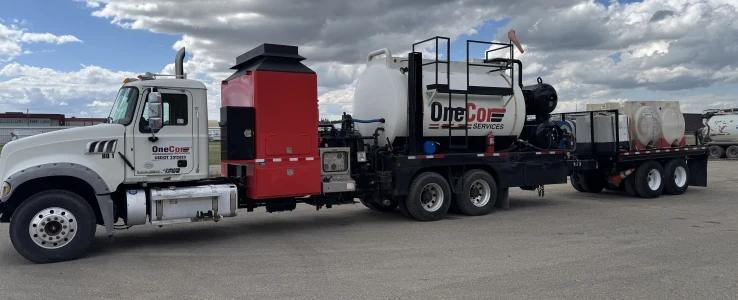 OneCor combination hot oiler and acid pump truck with its trailer