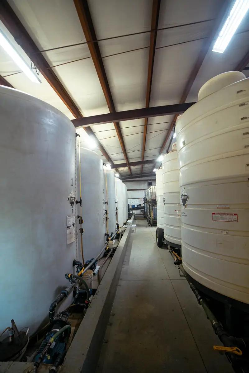 Chemical storage tanks inside a OneCor terminal