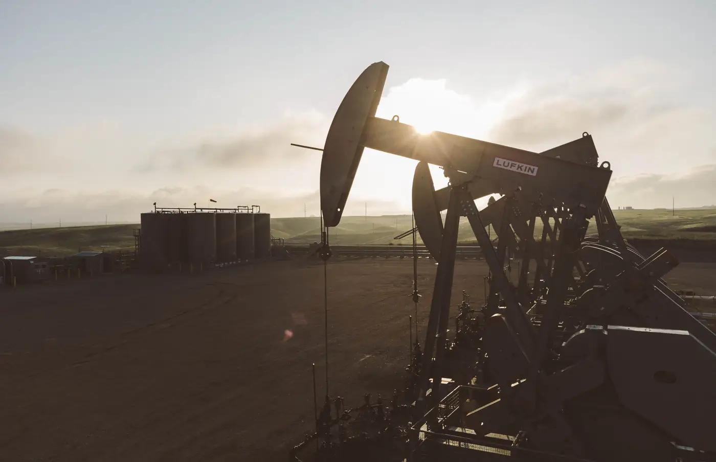 Pumpjack on a producing well