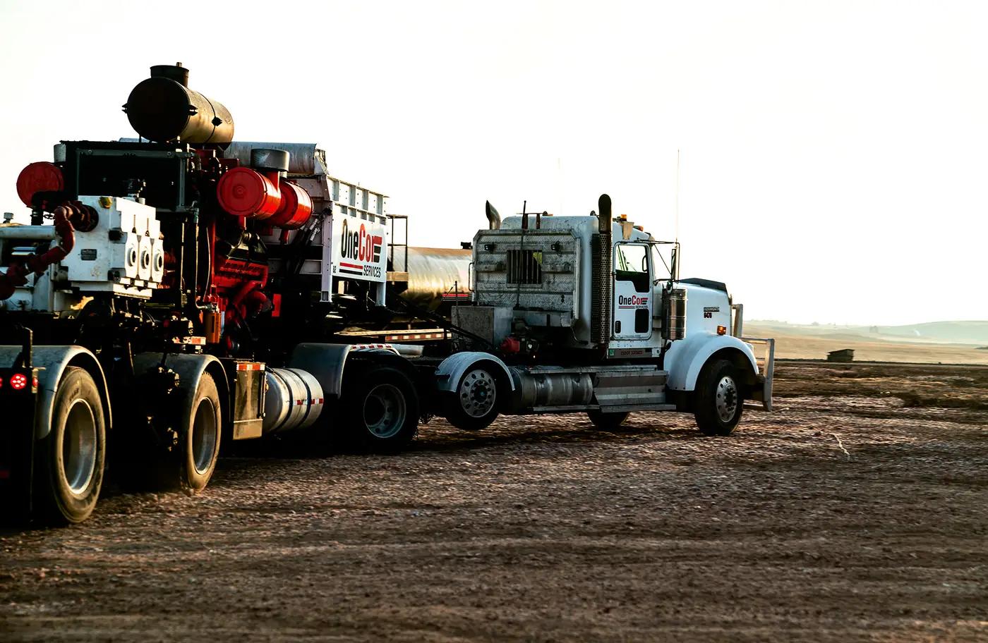OneCor pump trailer on a North Dakota location