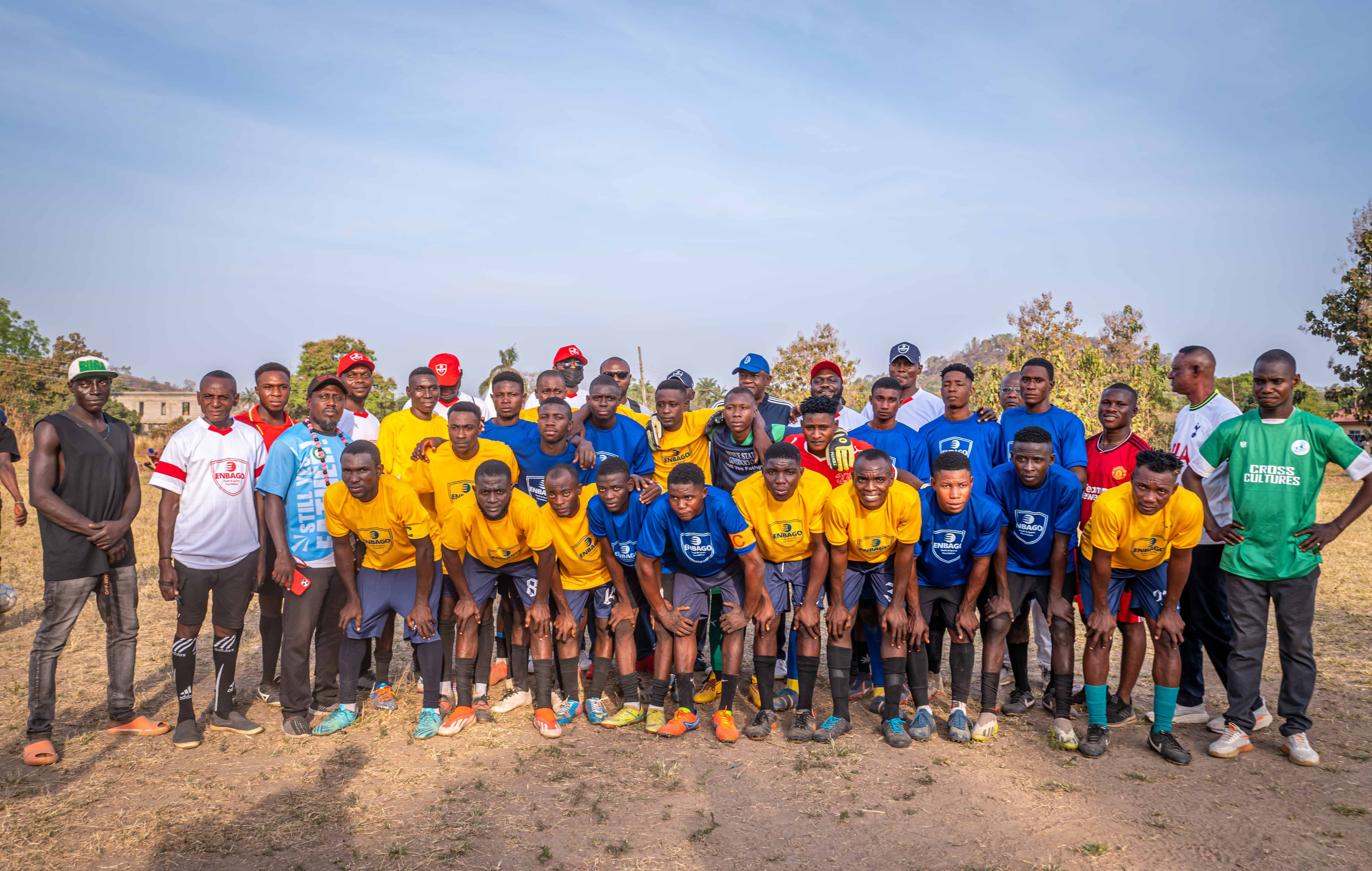 Group photo of the football teams