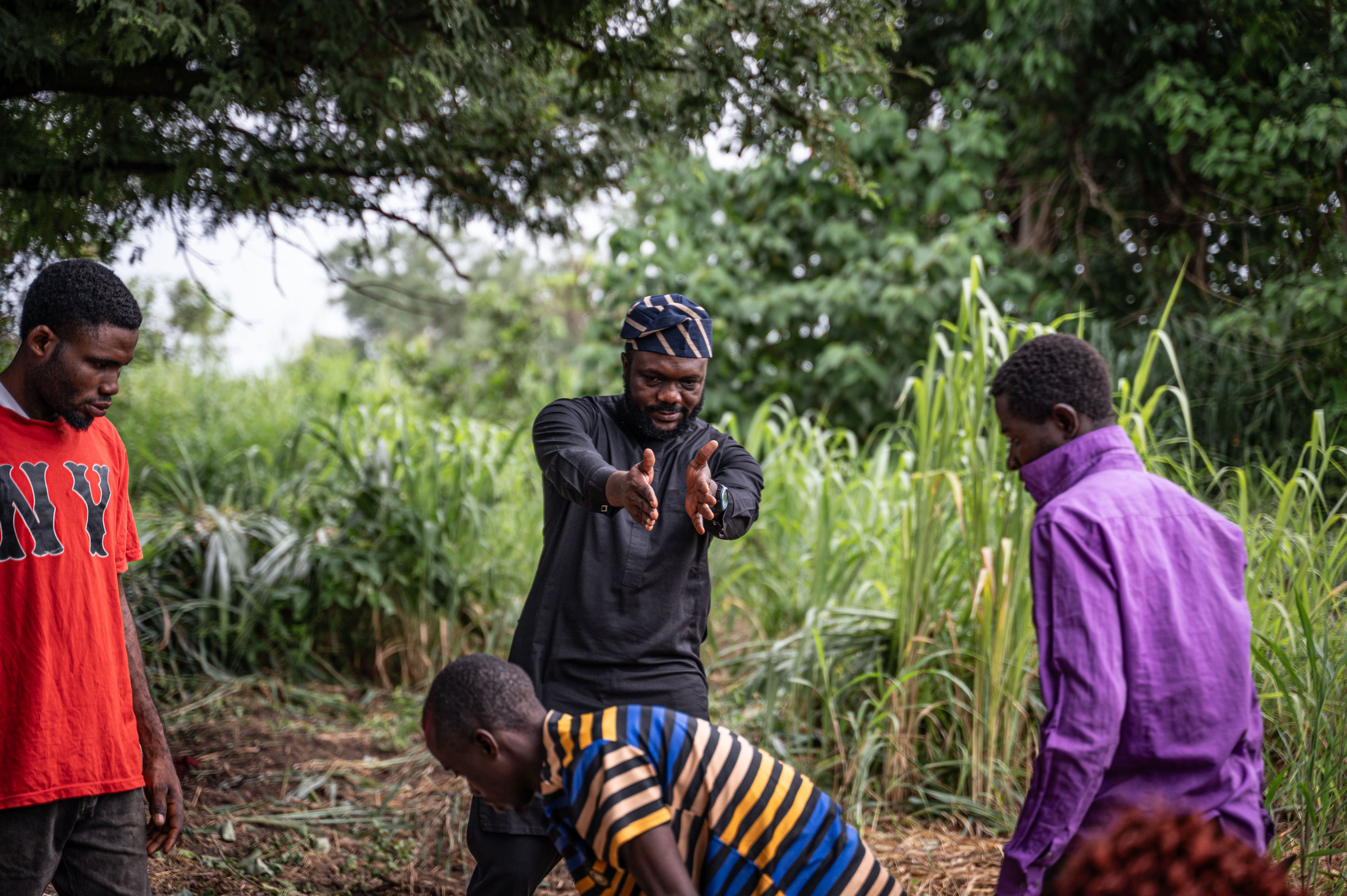 Apochi Nelson Owoicho leading with purpose and precision during the playground construction.
