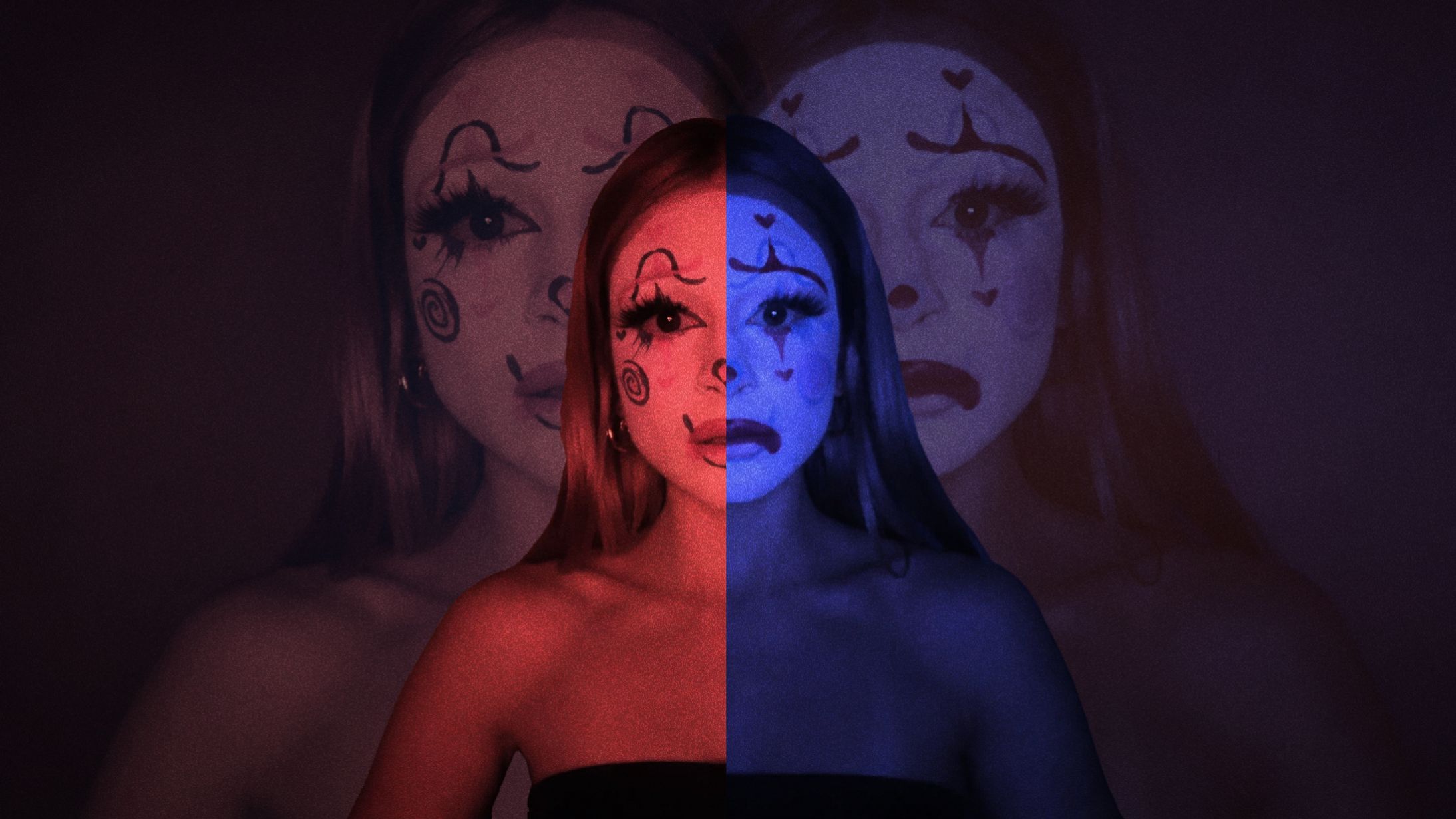 Different Makeup for Every Lighting: Red and Blue Light Switch Trend