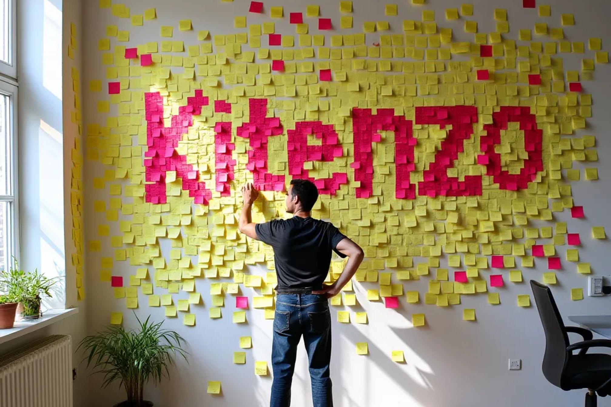 Painting Kitenzo onto the wall