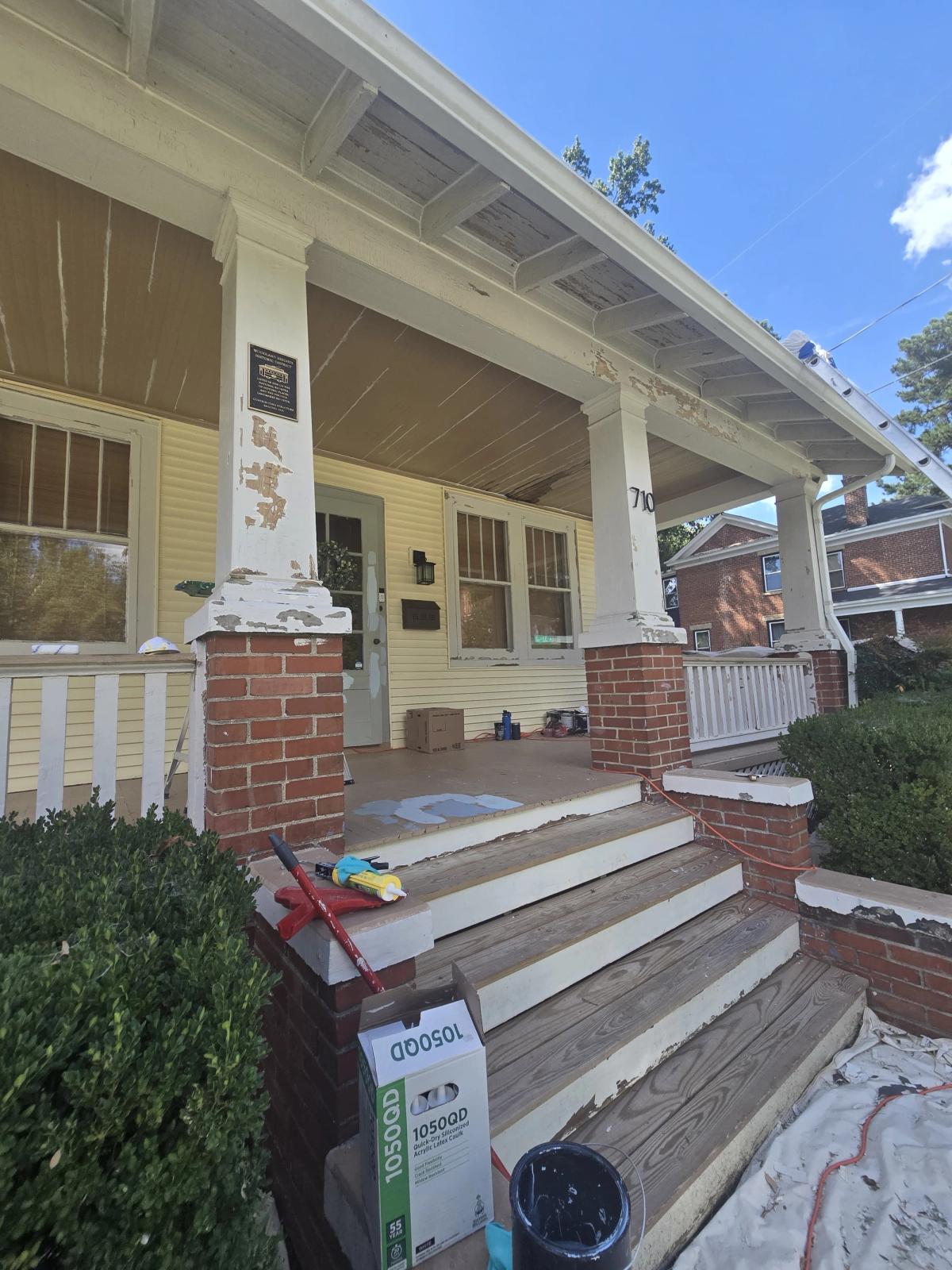 Before painting: Porch Transformation: Unfinished to Refined