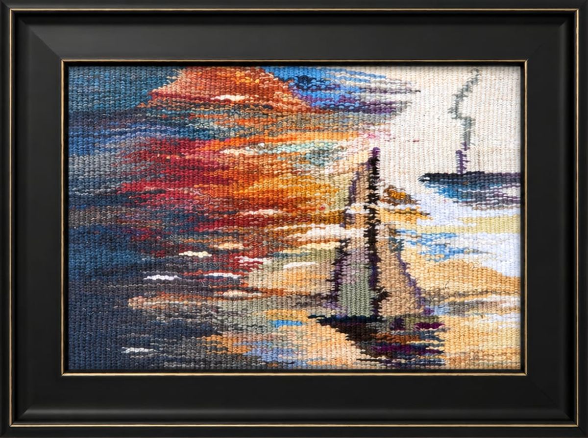 Harbour at Sunset, a woven tapestry by Rasa Ashworth