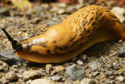 A Mountaintop Inland Landsea Sea Slug moving across rocky ground