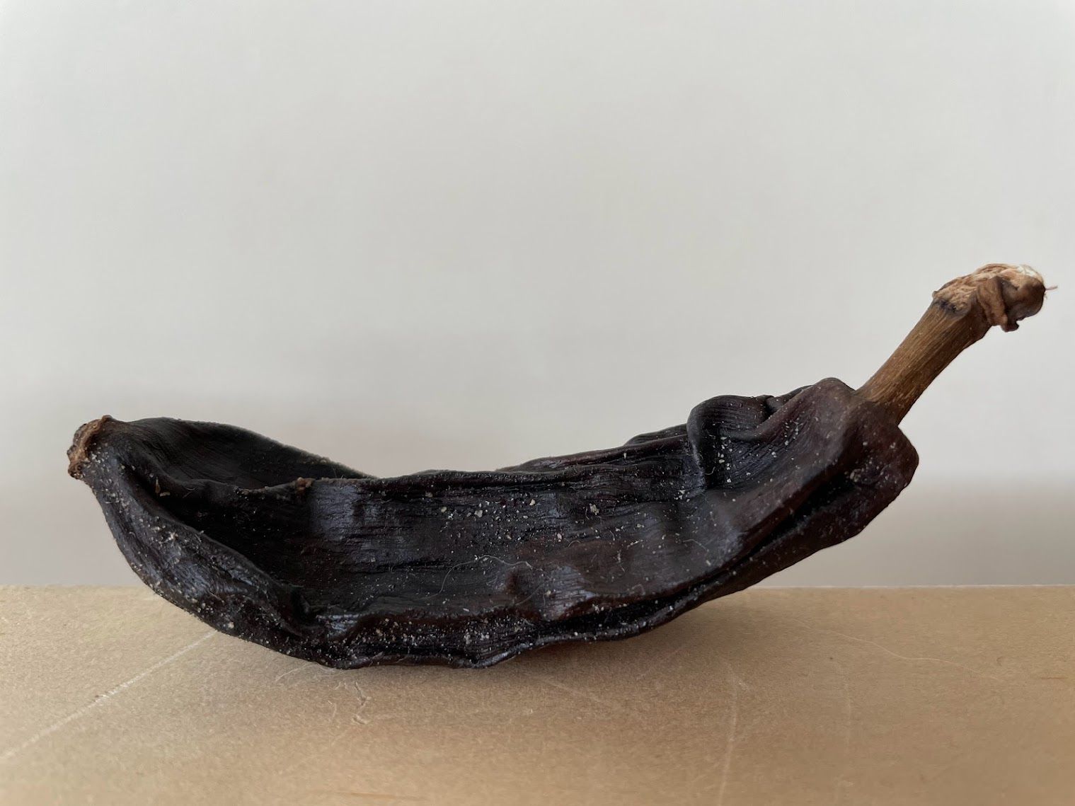 A black, wrinkly banana.